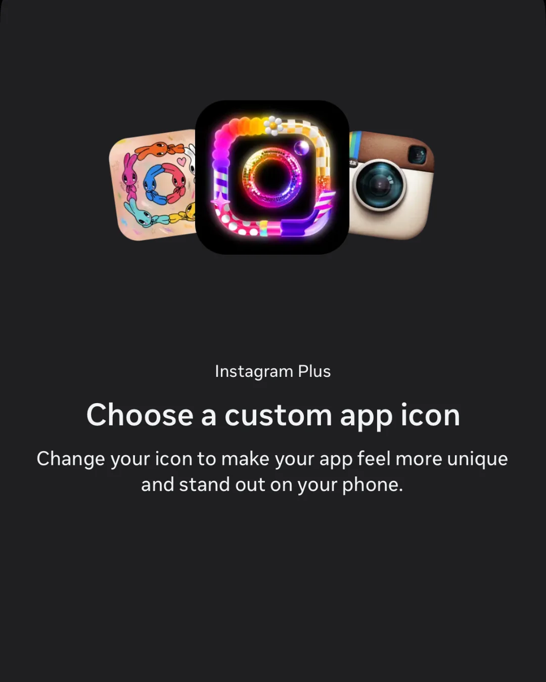 Custom App Icon Instagram Plus Custom App Icon feature for home screen personalization