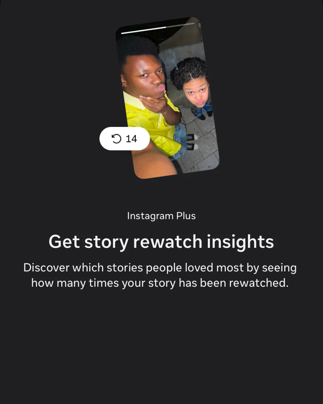 Rewatch Insights Instagram Plus Story Rewatch Insights showing how many times stories were replayed