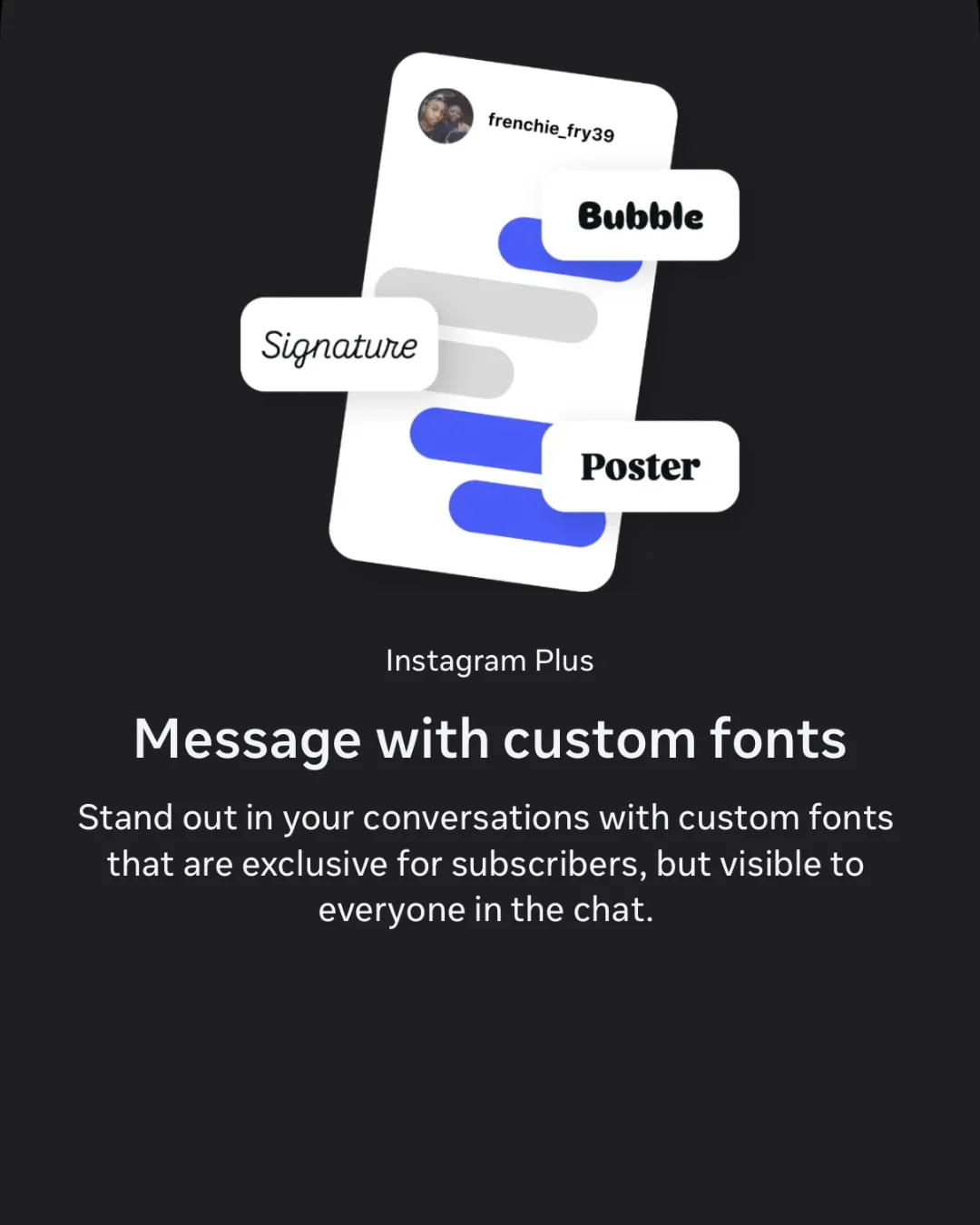 DM Fonts Instagram Plus custom fonts for direct messages feature